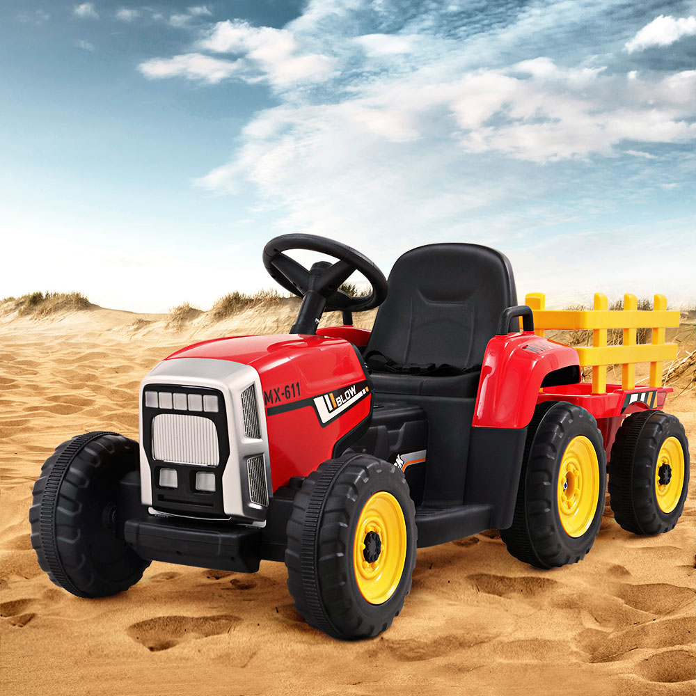 Rigo Kids Electric Ride On Car Tractor Toy Cars 12V Red Rigo Kids Electric Ride On Car Tractor Toy Cars 12V Red