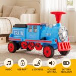 Rigo Kids Ride on Car Train 12V Electric Toy 2 Seaters Storage 87cm Blue