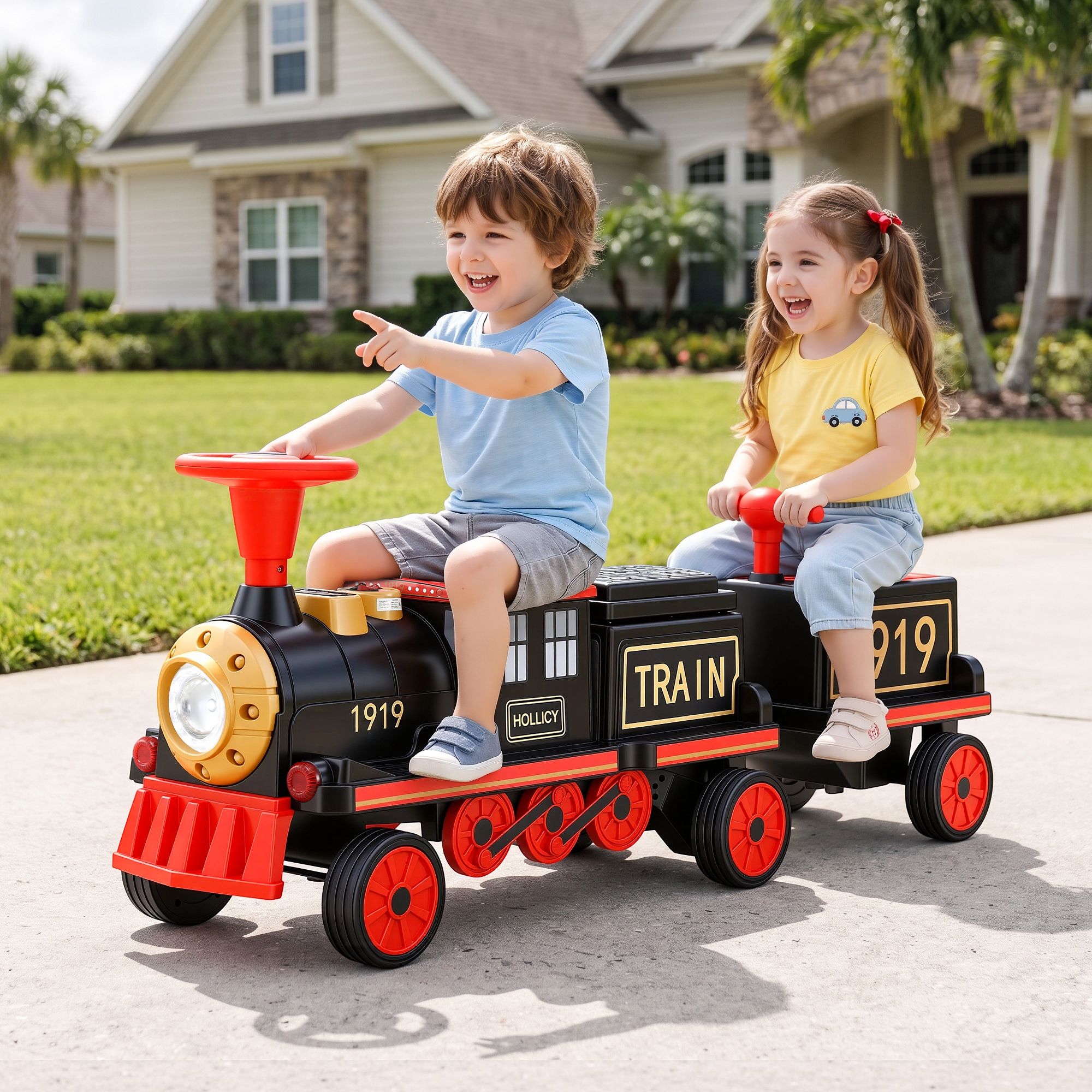 Rigo Kids Ride on Car Train 12V Electric Toy 2 Seater 136cm Rigo Kids Ride on Car Train 12V Electric Toy 2 Seater 136cm
