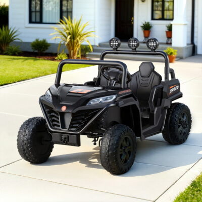 Rigo Kids Ride On Car Electric Toys Cars Headlight Music Remote Control Black