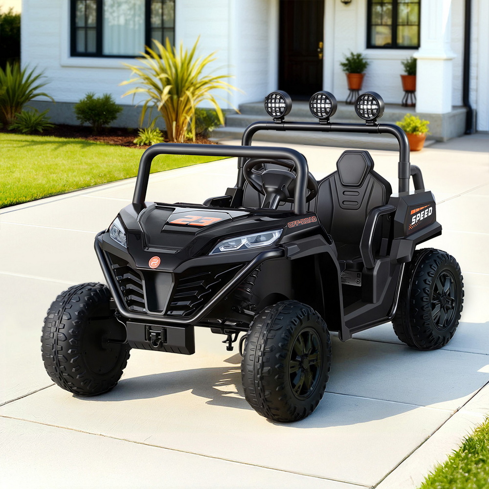 Rigo Kids Ride On Car Electric Toys Cars Headlight Music Remote Control Black Rigo Kids Ride On Car Electric Toys Cars Headlight Music Remote Control Black