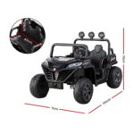 Rigo Kids Ride On Car Electric Toys Cars Headlight Music Remote Control Black