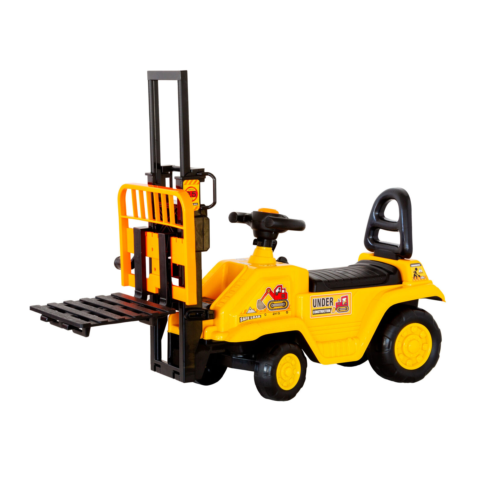 Kids Manual Forklift Ride-On with Working Mast Lift and Pallet Kids Manual Forklift Ride-On with Working Mast Lift and Pallet