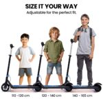 ALPHA Edge Electric Scooter Kids/Teens, 16km/h Max, Adjustable Height, UL Certified, AU Compliant, Dual Brakes, Bluetooth Music, LED, Blue