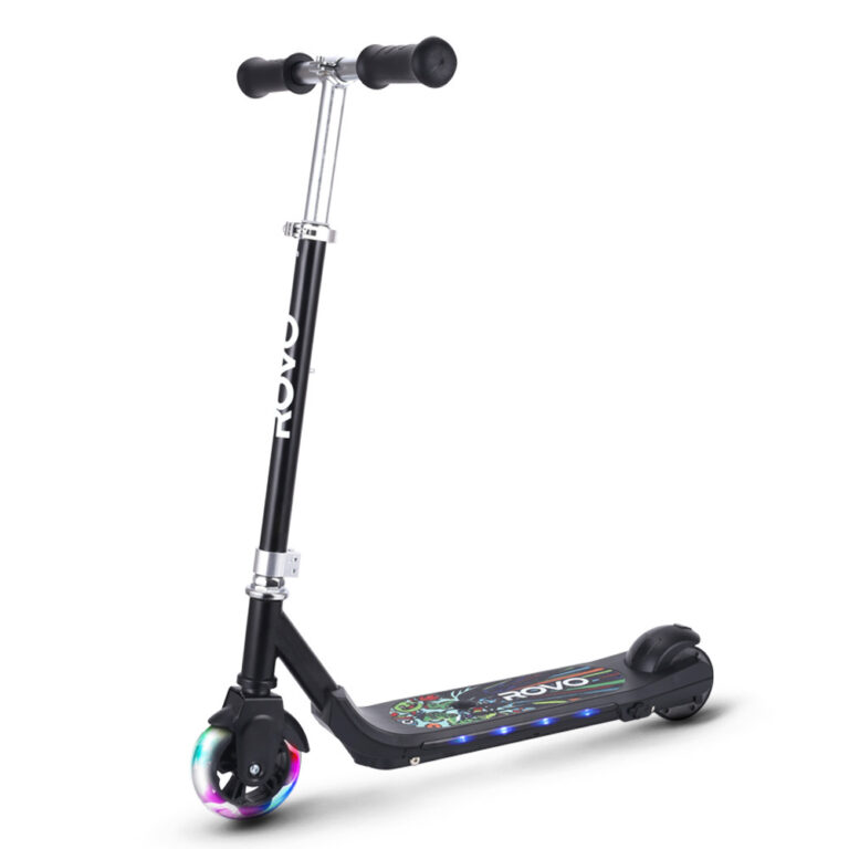 ROVO KIDS WhizKid Electric Scooter, Ages 5-11, Adjustable Height, AU Compliant, Lithium Battery, Brushless Motor, Black