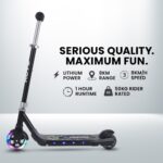 ROVO KIDS WhizKid Electric Scooter, Ages 5-11, Adjustable Height, AU Compliant, Lithium Battery, Brushless Motor, Black