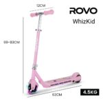 ROVO KIDS WhizKid Electric Scooter, Ages 5-11, Adjustable Height, AU Compliant, Lithium Battery, Brushless Motor, Pink