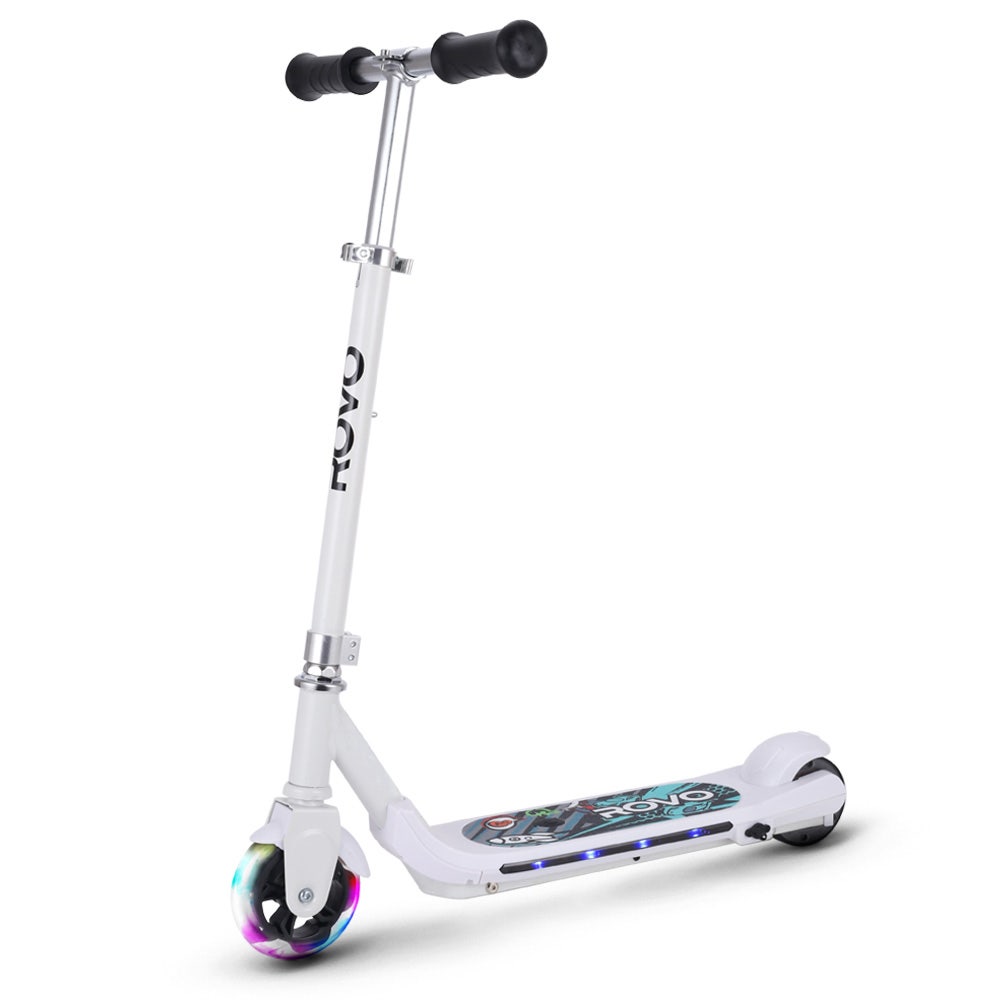 ROVO KIDS WhizKid Electric Scooter, Ages 5-11, Adjustable Height, AU Compliant, Lithium Battery, Brushless Motor, White ROVO KIDS WhizKid Electric Scooter, Ages 5-11, Adjustable Height, AU Compliant, Lithium Battery, Brushless Motor, White