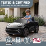 Kahuna Black Porsche Macan Turbo EV Kids Ride On Car 12V Electric Car