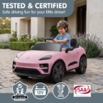 Kahuna Pink Porsche Macan Turbo EV Kids Ride On Car 12V Electric Car