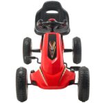 Go Kart 4 Wheel Pedal Ride On Toy for Kids Ages 3-8 Adjustable Seat Red